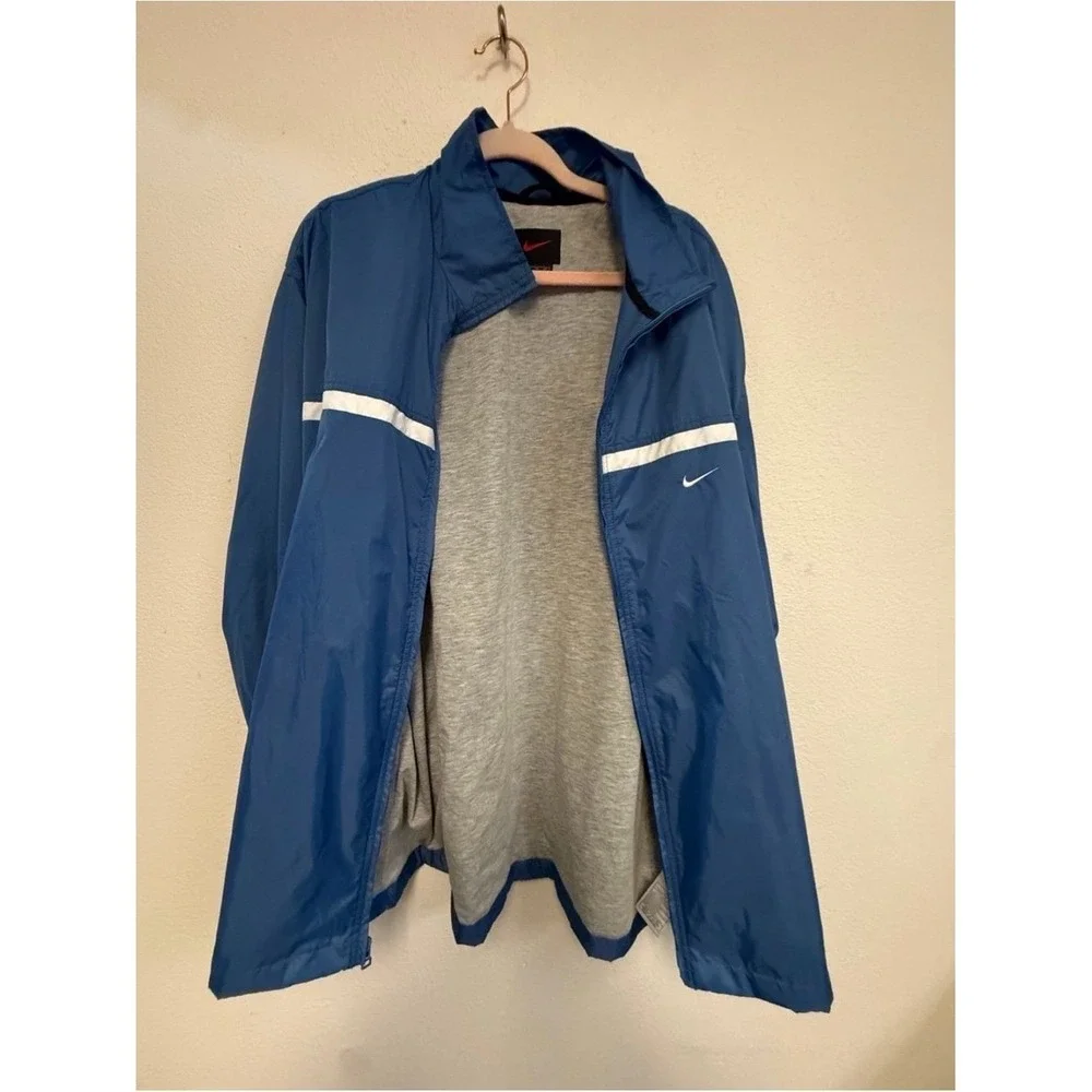 Vintage Nike Windbreaker Jacket Men's XL Blue‎ Full Zip Lightweight Track Jacket